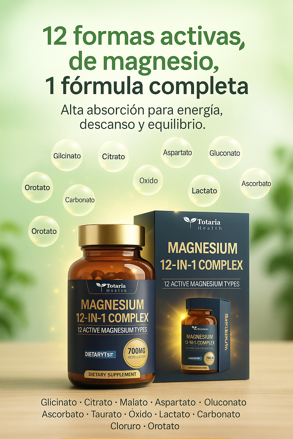 Magnesium 12 en 1  Complex – Energía, Calma y Bienestar Total
