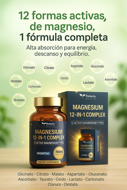 Magnesium 12 en 1  Complex – Energía, Calma y Bienestar Total